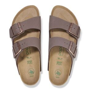 Birkenstock Papillio Arizona Platform Flex Double Buckle Slide Sandals Mocha NWT